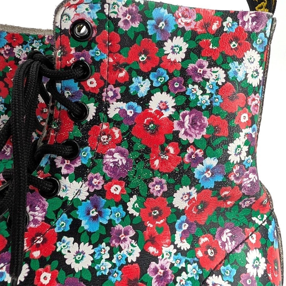 NWOT Dr. Martens Pascal Floral Print Leather Lace Up Boots Size 9 US L - Picture 5 of 12